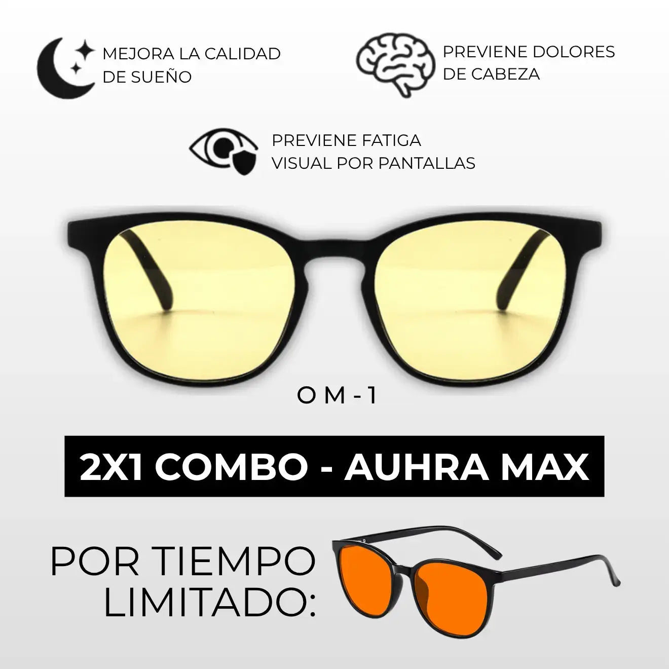 COMBO AUHRA OM-1: Gafas contra luz azul